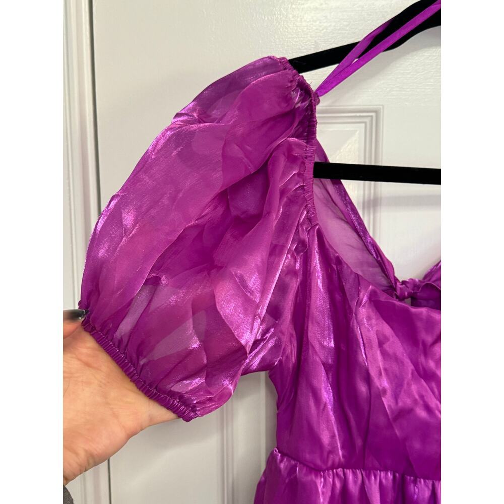 Crystal sky purple shiny cocktail dress size large - Picture 7 of 14